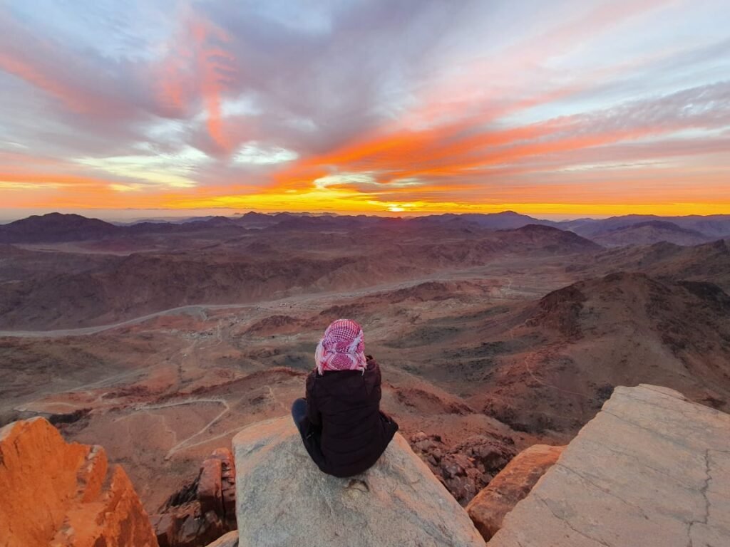 Bédouin au coucher du soleil